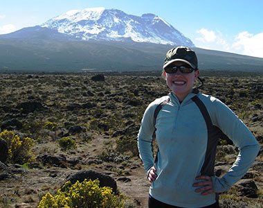 Katie with Mt. Kilimanjaro