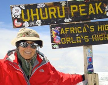 Helga at Uhuru Peak