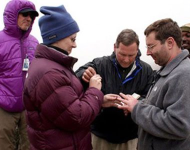 A couple getting married on the peak of Kilimanjaro