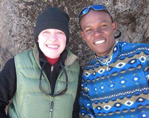 Guide Penda and Thomson staffer Katie on the route