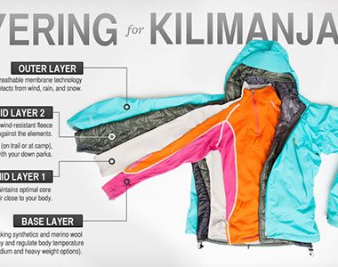 Information on layering for a Kilimanjaro trek