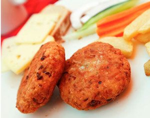 Chickpea fritters with vegetables