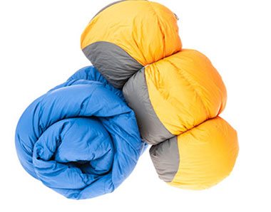 A variety of sleeping bags