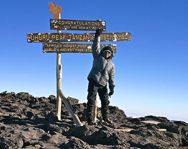 Thomson staffer Ali at Uhuru Peak