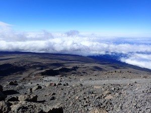 Clouds surround Mt. Kilimanjaro