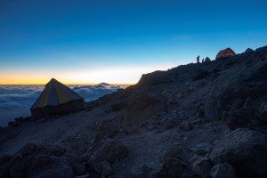The sun rises on a clear day on Mt. Kilimanjaro
