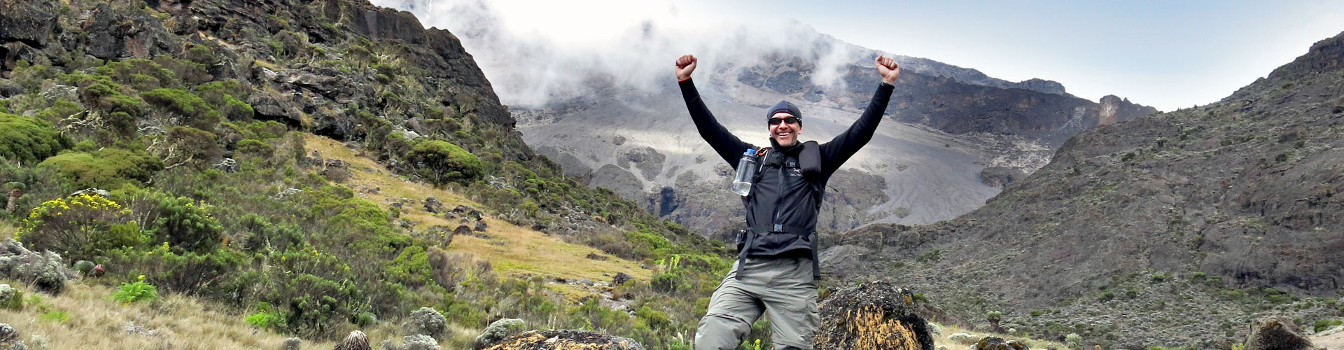 A thrilled trekker on the route