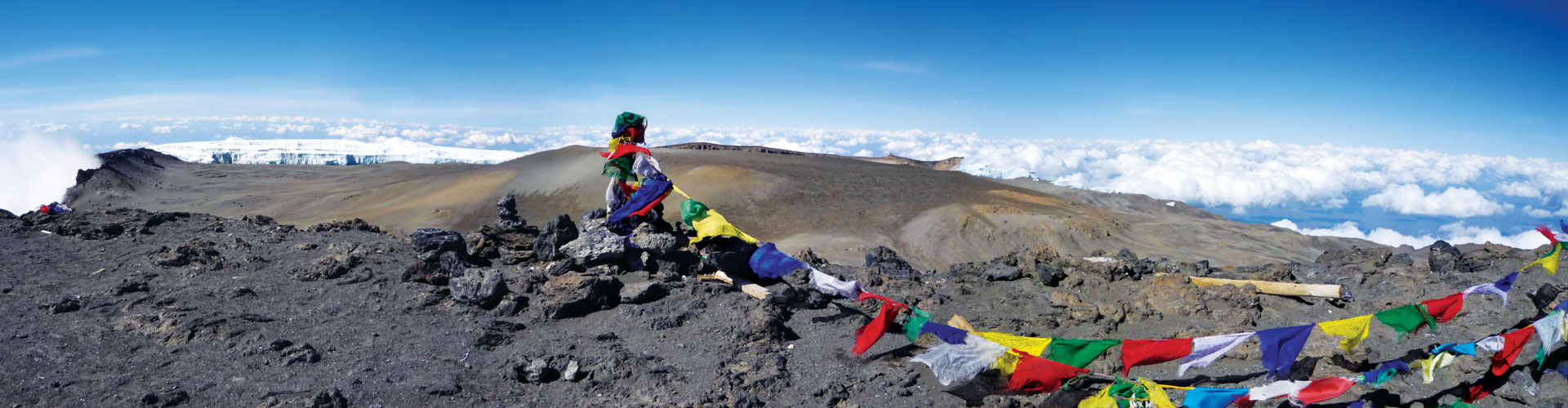 Colorful bunting on Kilimanjaro
