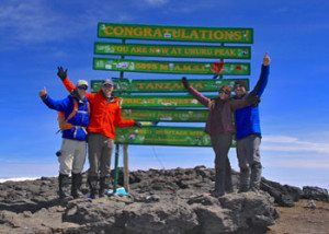 Successful summiters at Uhuru peak