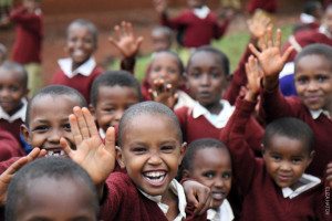 Joyful Tanzanian schoolchildren