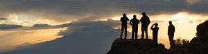 Viewing a golden sunset from Kilimanjaro