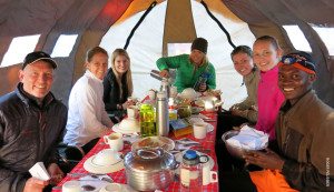 Thomson dining tent on Kilimanjaro