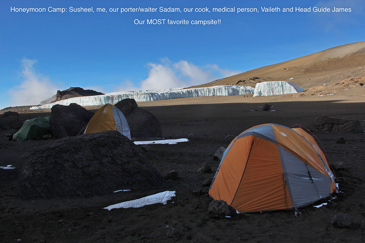 Kilimanjaro site Crater Camp sits next to glaciers