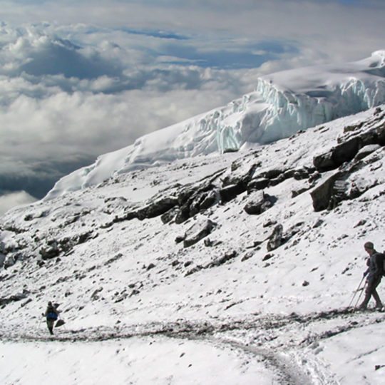 trekking past glaciers of kilimanjaro