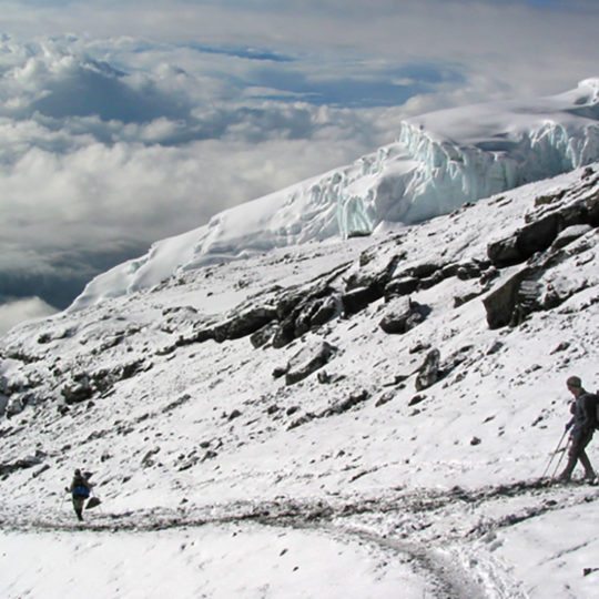 trekking past glaciers of kilimanjaro