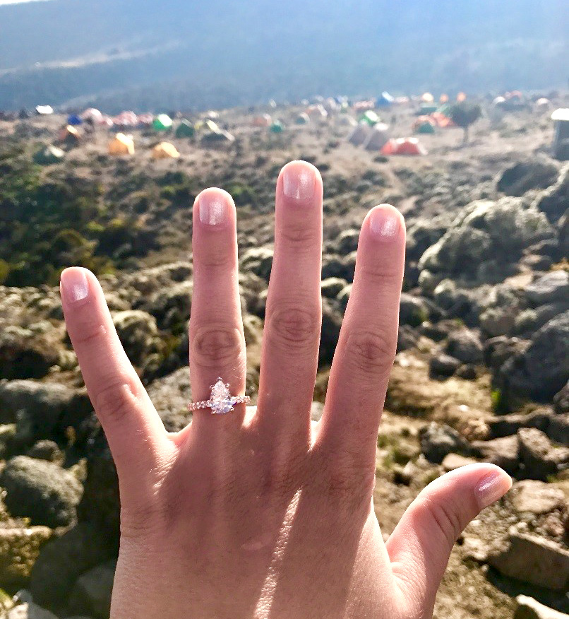 engagement ring kilimanjaro proposal