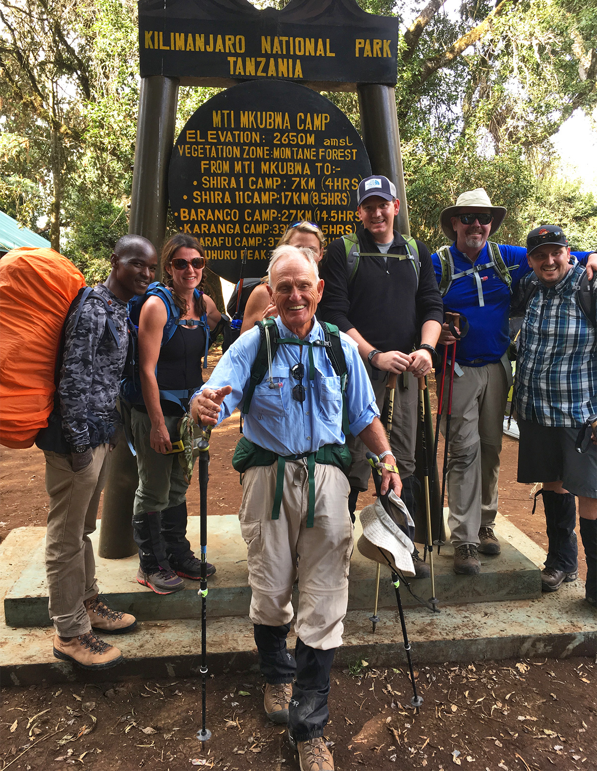 80 year old Kilimanjaro summiter with trekking group