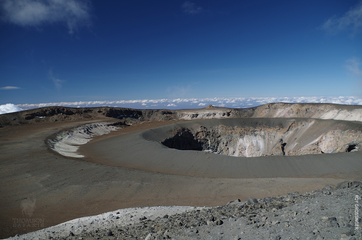 crater ashpit at summit of mt kilimanjaro