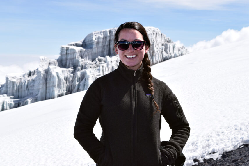 thomson staffer kristina near the summit of kilimanjaro