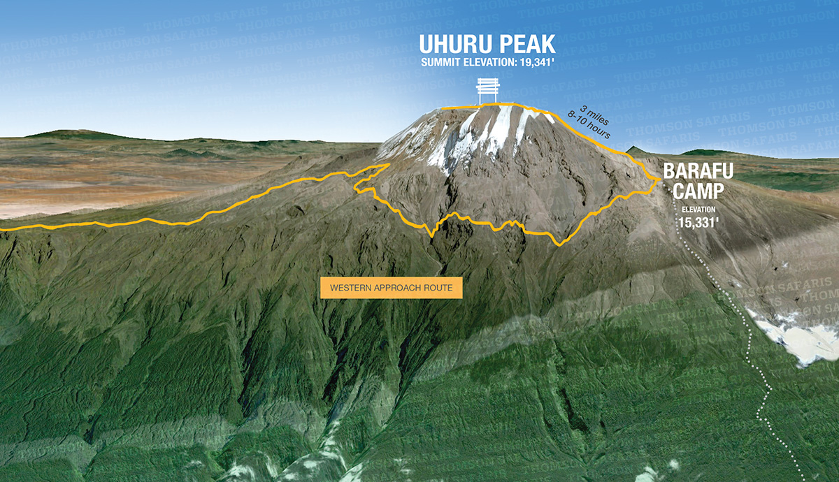 western approach kilimanjaro map