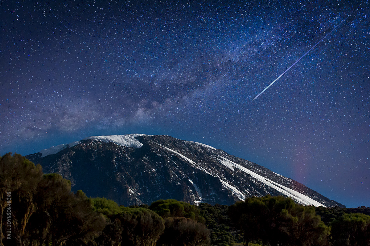 stars shine bright at night on kilimanjaro