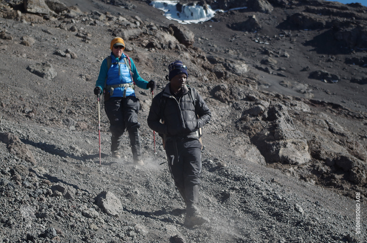 descent on kilimanjaro scree