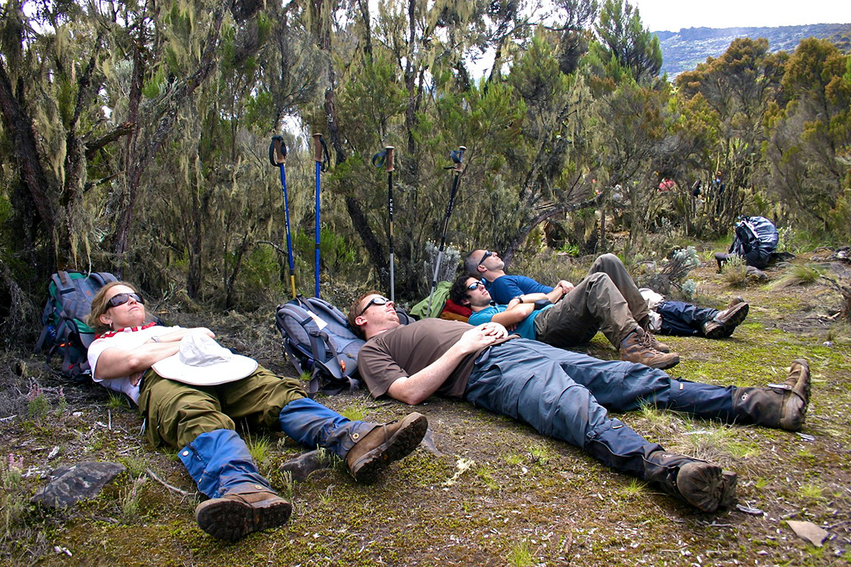 Resting up for the trek on the umbwe route