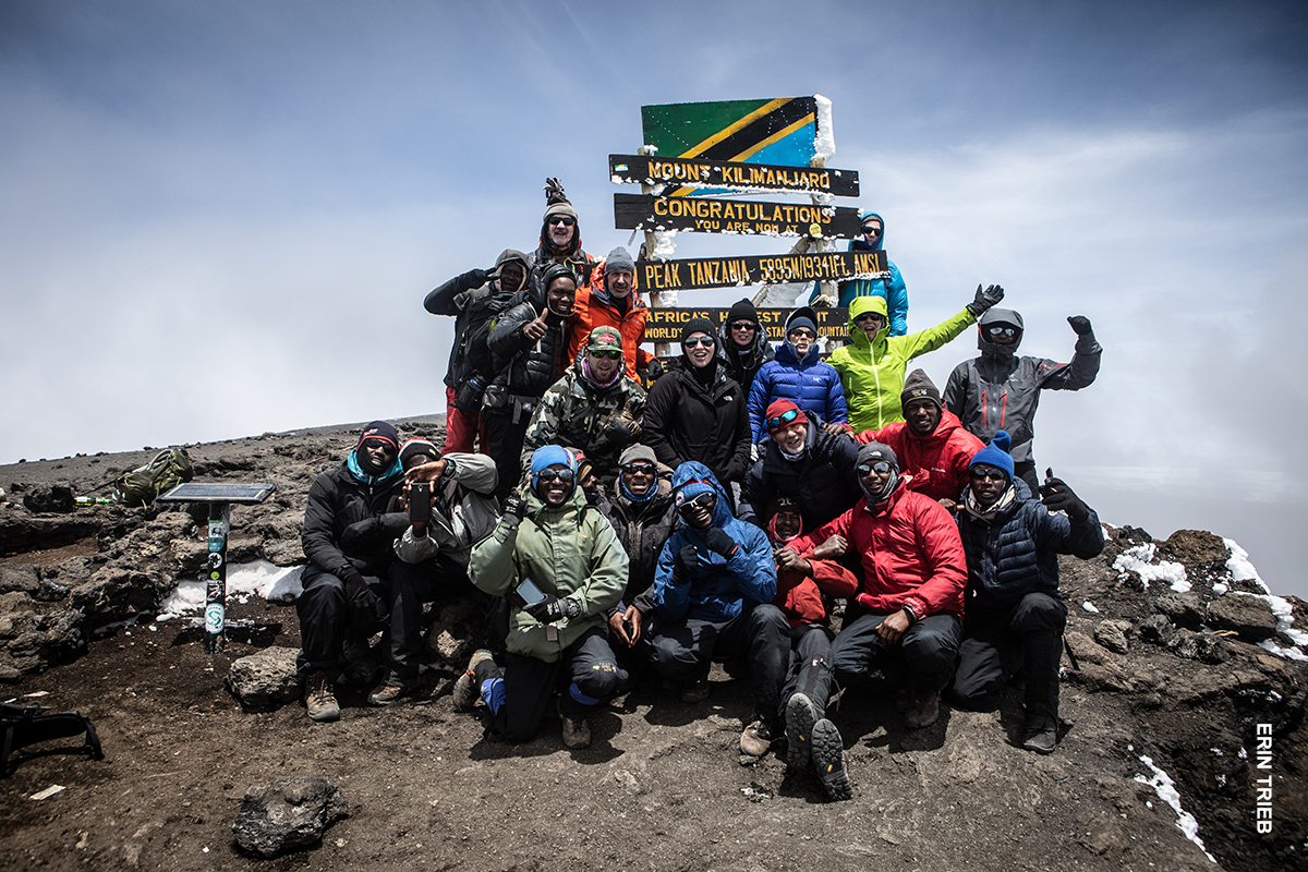 thomson safaris trekkers at kilimanjaro summit