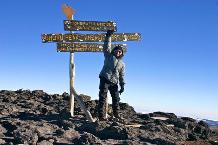 thomson staffer ali celebrates at kilimanjaro summit