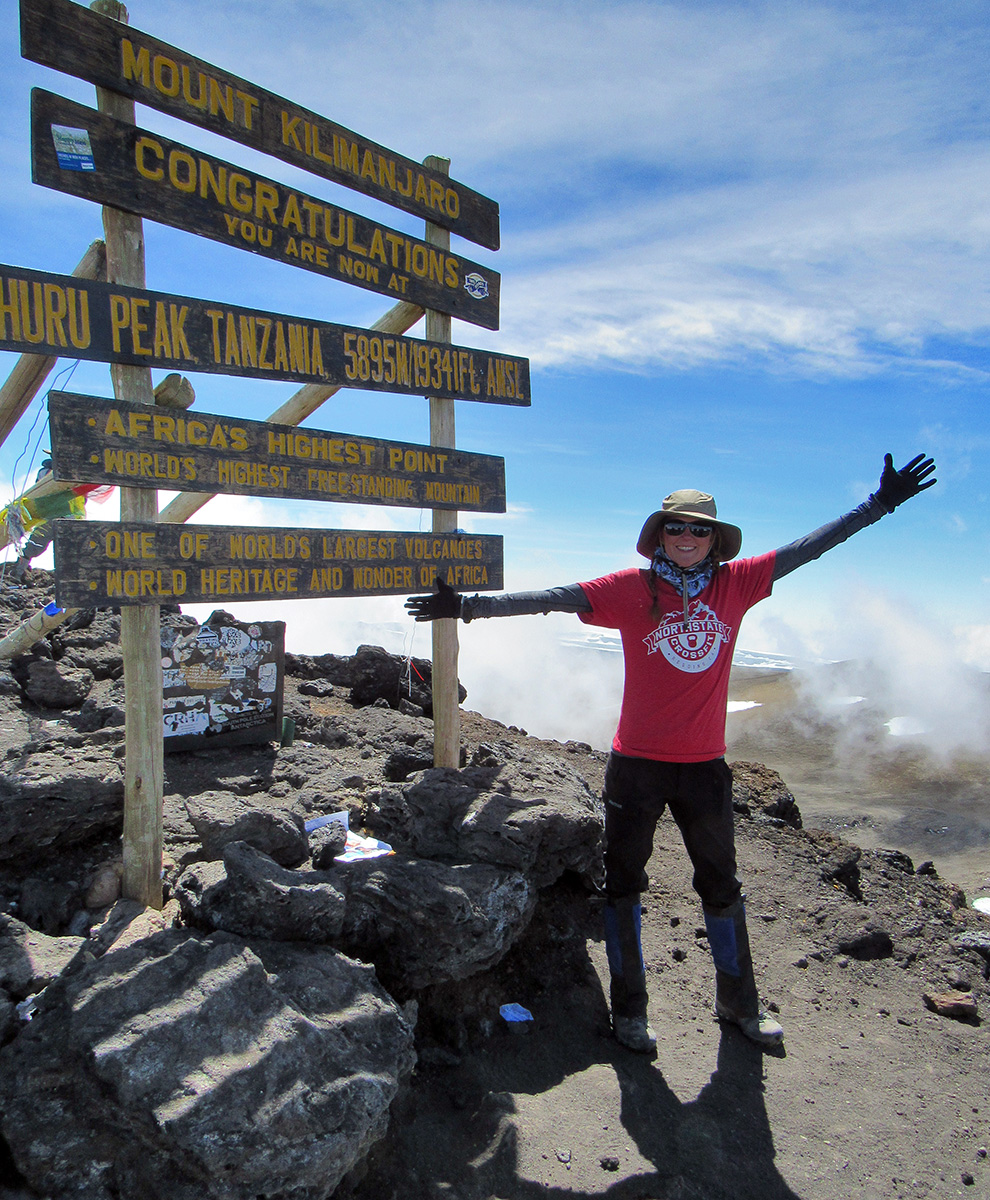 heather at kilimanjaro summit