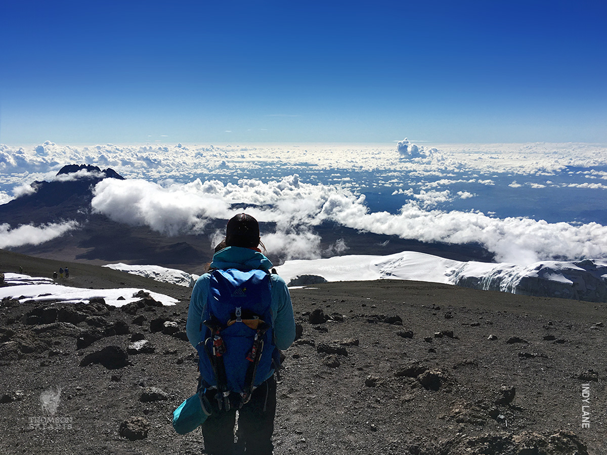 view above the clouds from kili summit 