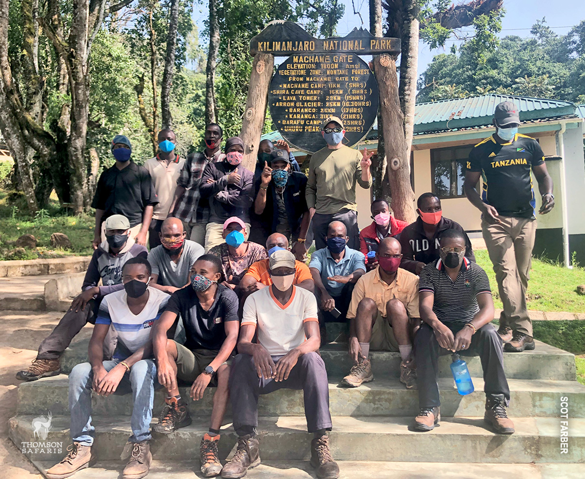 trekking crew at kilimanjaro machame gate