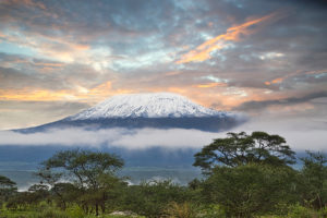 snows on kibo peak of kilimanjaro