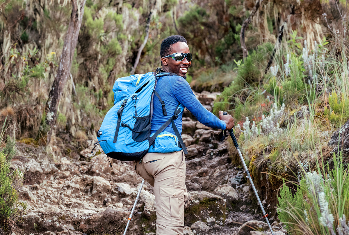 trekker on mount kilimanjaro