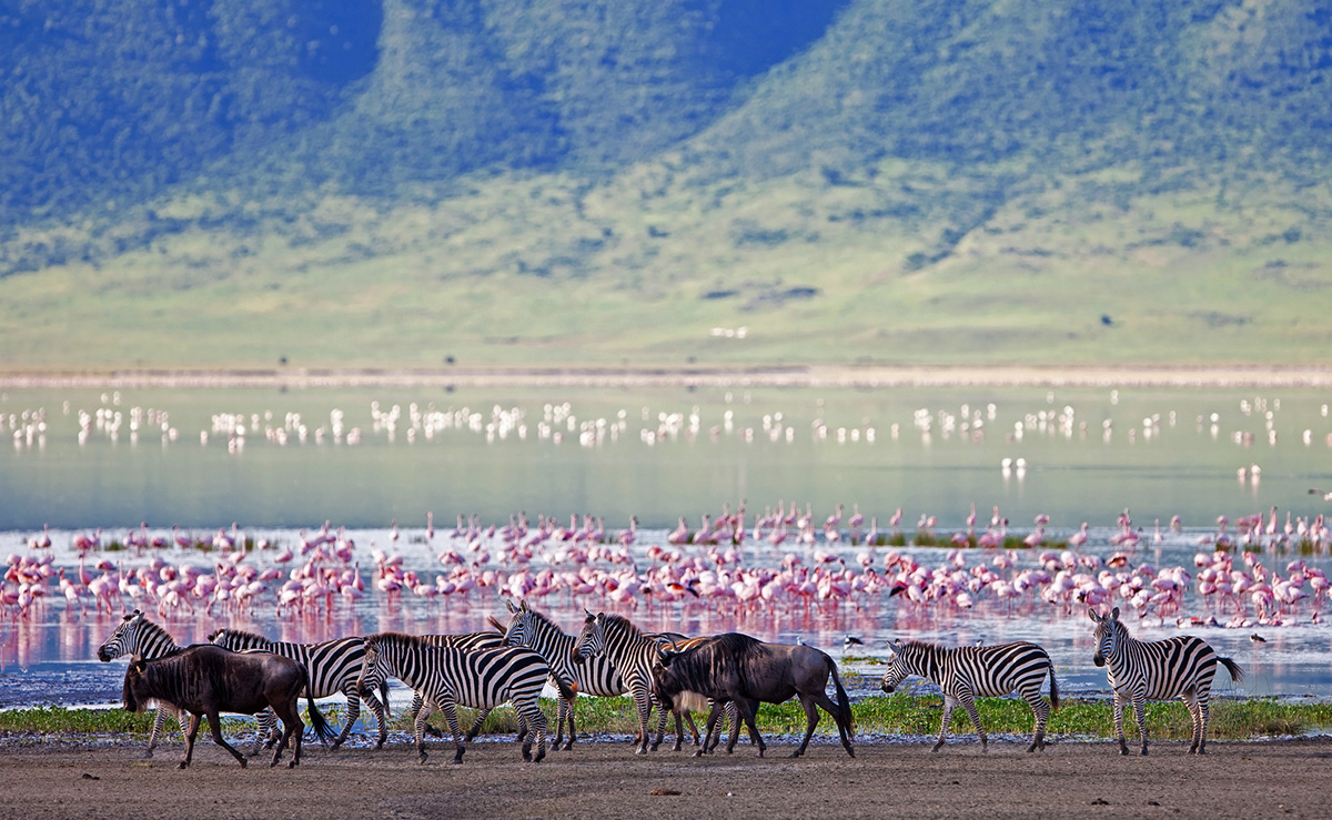 lake at ngorongoro crater