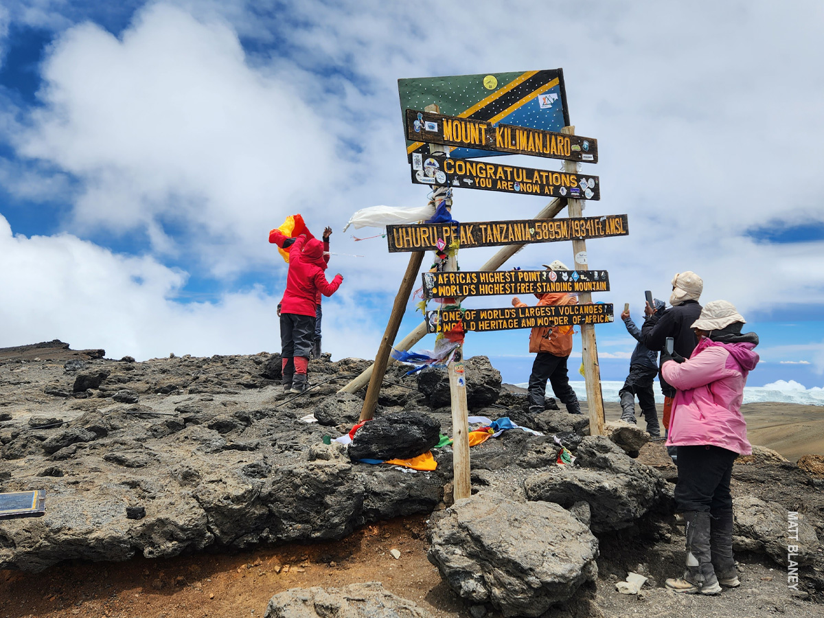 kite flying at summit of mount kilimanjaro