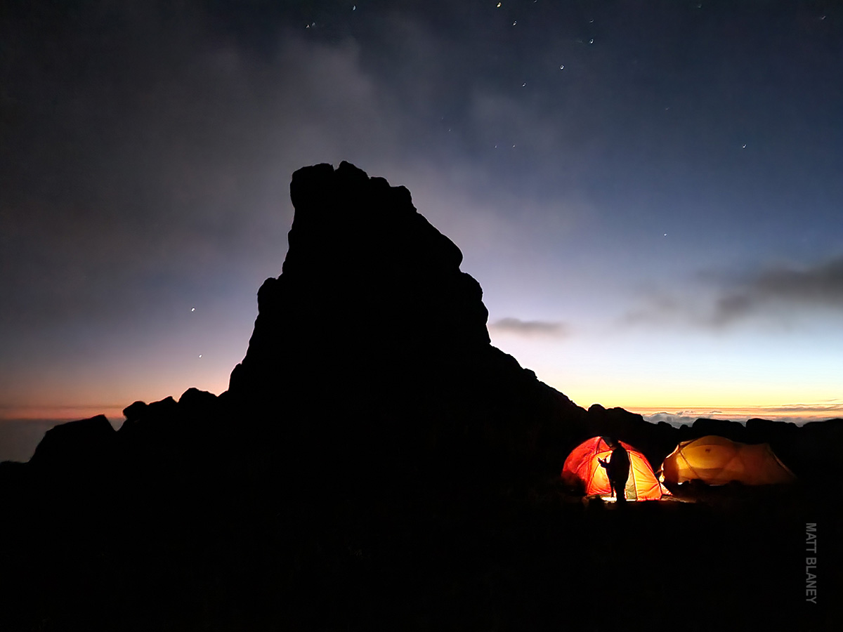 kilimanjaro lava tower at dusk