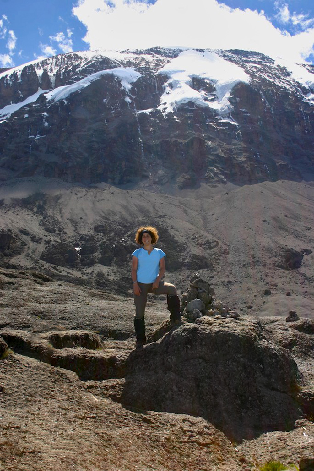 staffer ali at top of kilimanjaro barranco wall