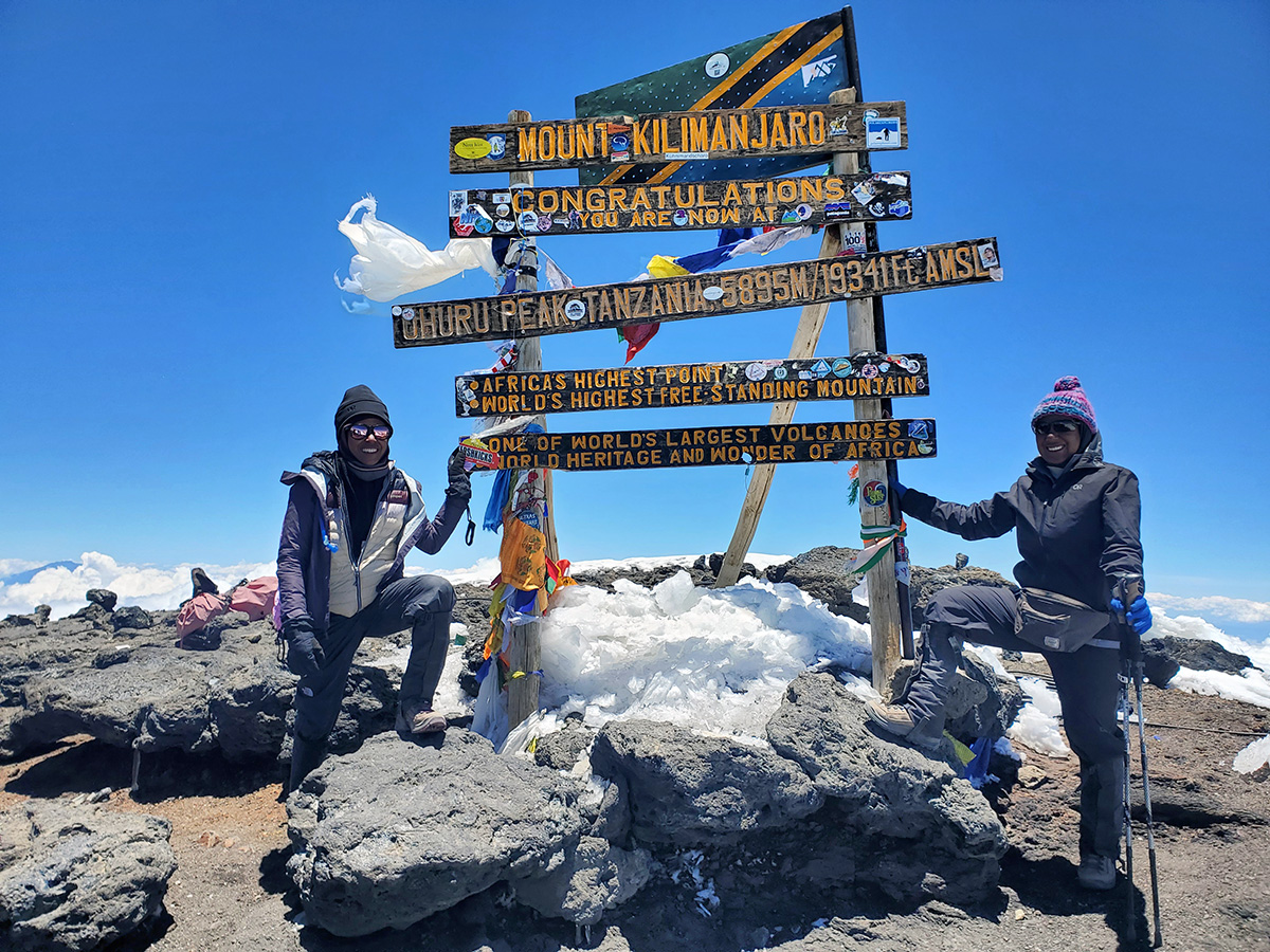 sisters at kilimanjaro summit