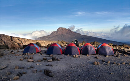 thomson kilimanjaro camp with view of mawenzi peak