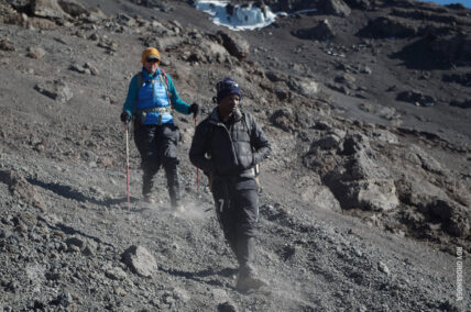 descent on kilimanjaro scree