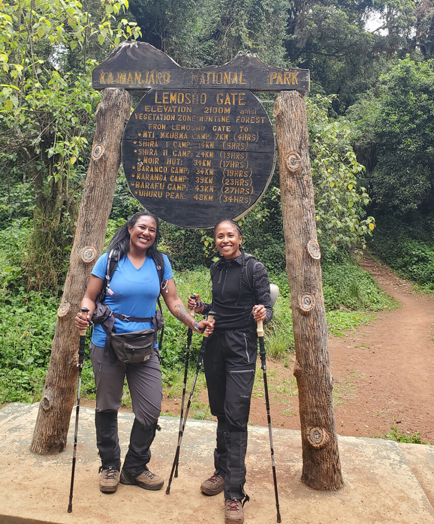 angela at the kilimanjaro gate trailhead