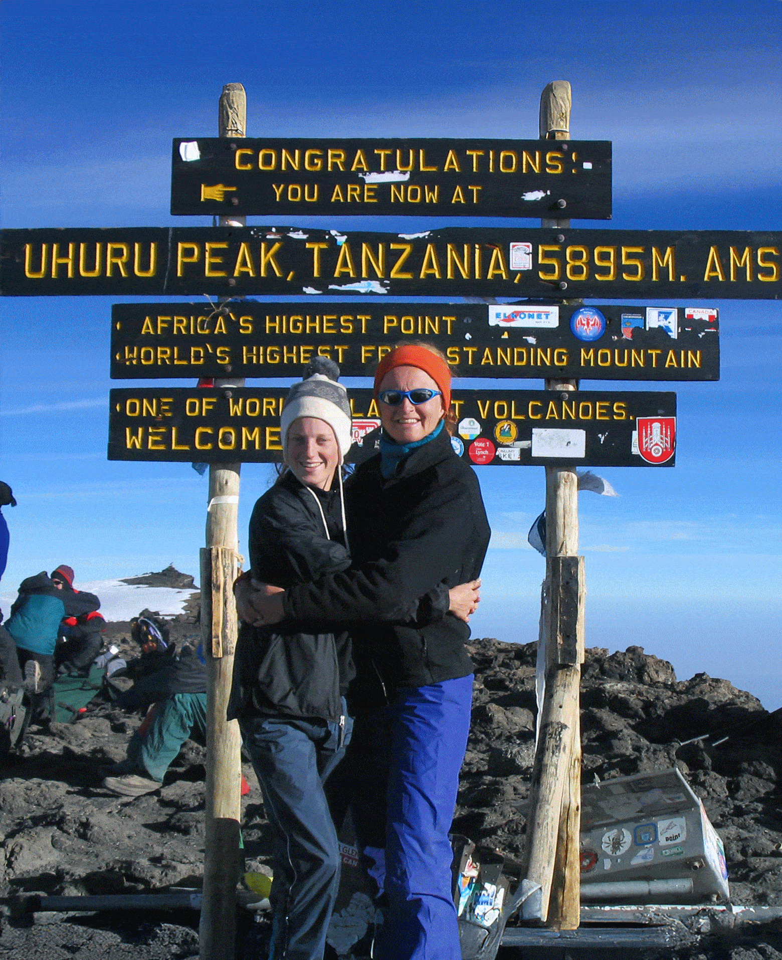 erica and nicole on kilimanjaro