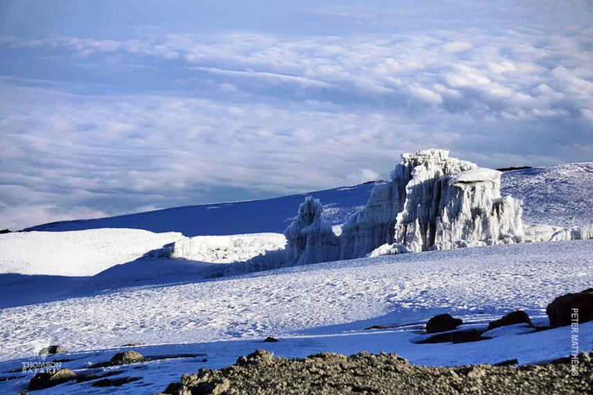 melting glaciers on mt kilimanjaro