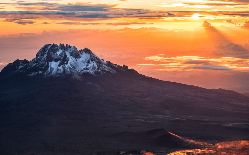 kilimanjaro peak at sunrise
