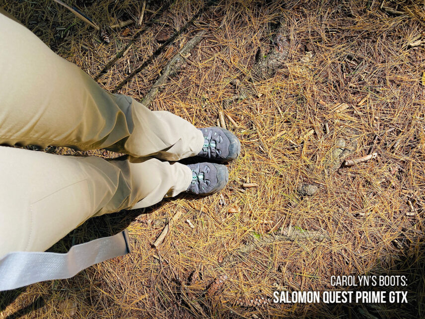 Carolyn's hiking boots for training for Kilimanjaro