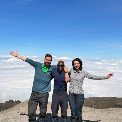 kilimanjaro assistant guide oscar with lewis and elena