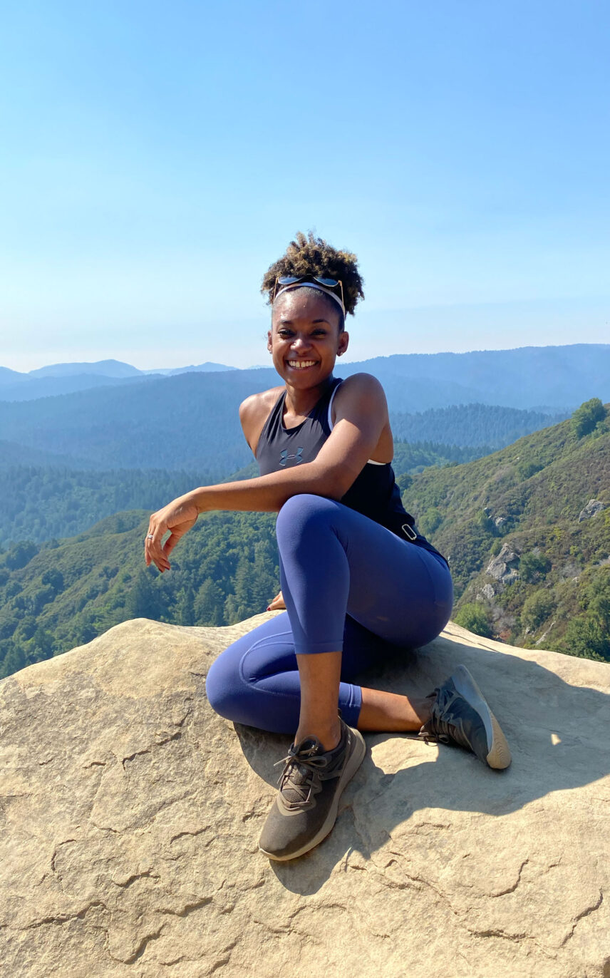fitness coach ariel belgrave on a training hike