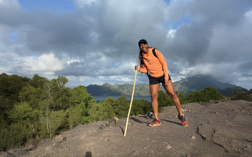 fitness coach ariel belgrave on a training hike