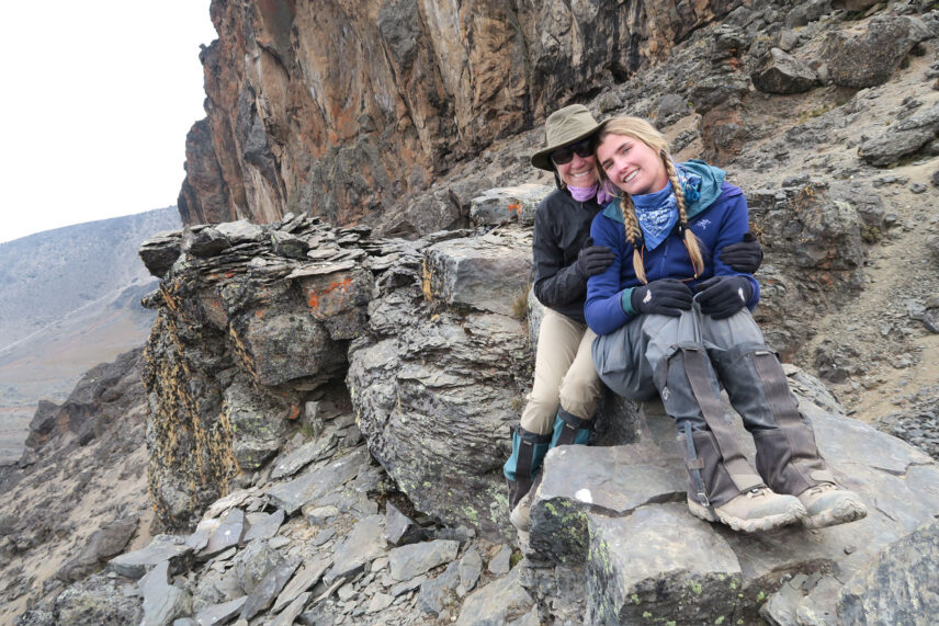 hilary and alexis on kilimanjaro barranco wall